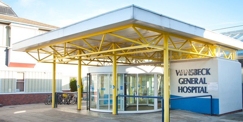 Entrance to Wansbeck General Hospital