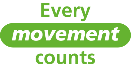A graphic that says 'Every movement counts'