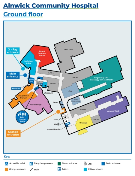 A map of Alnwick Community Hospital
