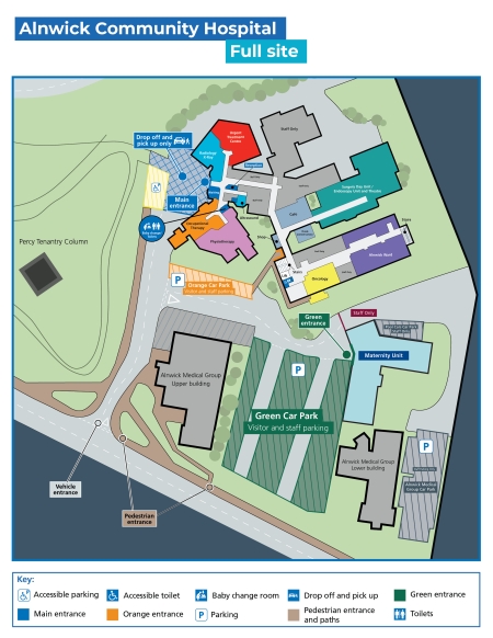 A map of Alnwick Community Hospital