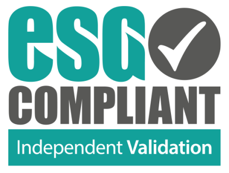 A logo for our ESG compliance.