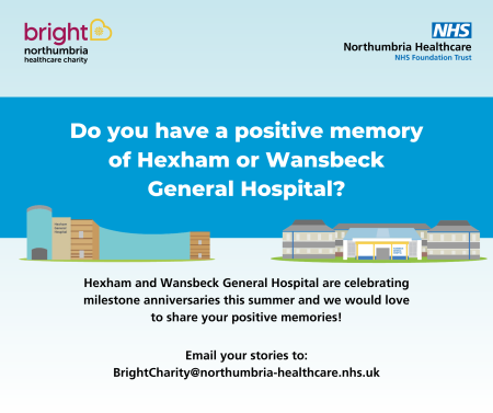 A graphic illustration of Hexham and Wansbeck hospital asking people to send in their positive memories.