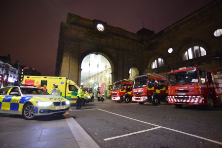 Photo of an ambulance, police car and faire engines