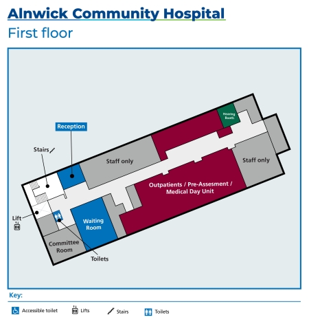 A map of Alnwick Community Hospital