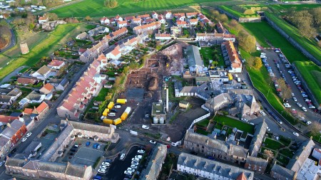 A drone shot of Berwick.