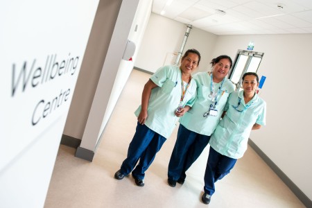 3 staff members at the Northumbria Specialist and Emergency Care Hospital Wellbeing Centre (Northumbria Healthcare NHS Foundation Trust)