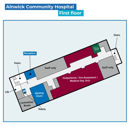 A map of Alnwick Community Hospital