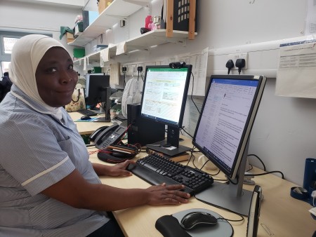 Fatima Babatunde in her work space