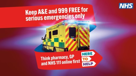 A graphic with an ambulance which says: Keep A&E and 999 free for serious emergencies only