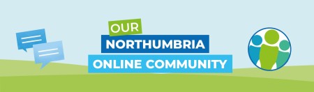Graphic that says 'Our Northumbria Online Community'.