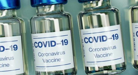 Covid vaccine bottles.